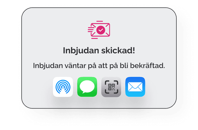 Skicka inbjudan till de personer som önskar följa intaget.