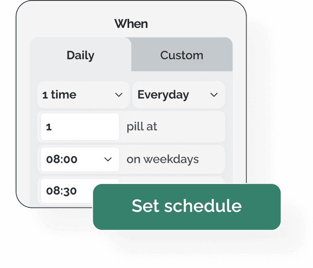Add the times and days you will give the medicine.