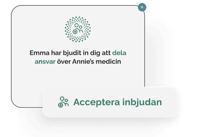 Skicka inbjudan till den du vill dela ansvar med, te.x din partner.
